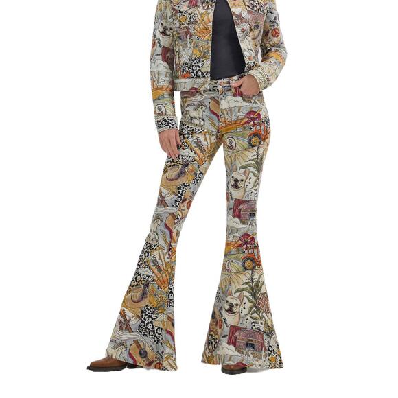 NEW WRANGLER women's life of lainey flare jean in multi